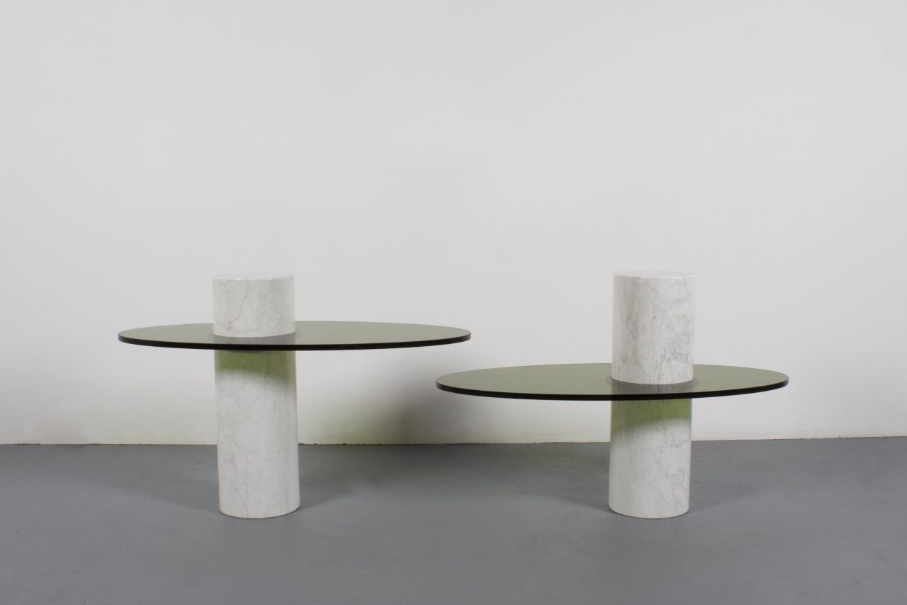 Set of Impressive Italian Lucite and Marble Tables - Studio Cadmium