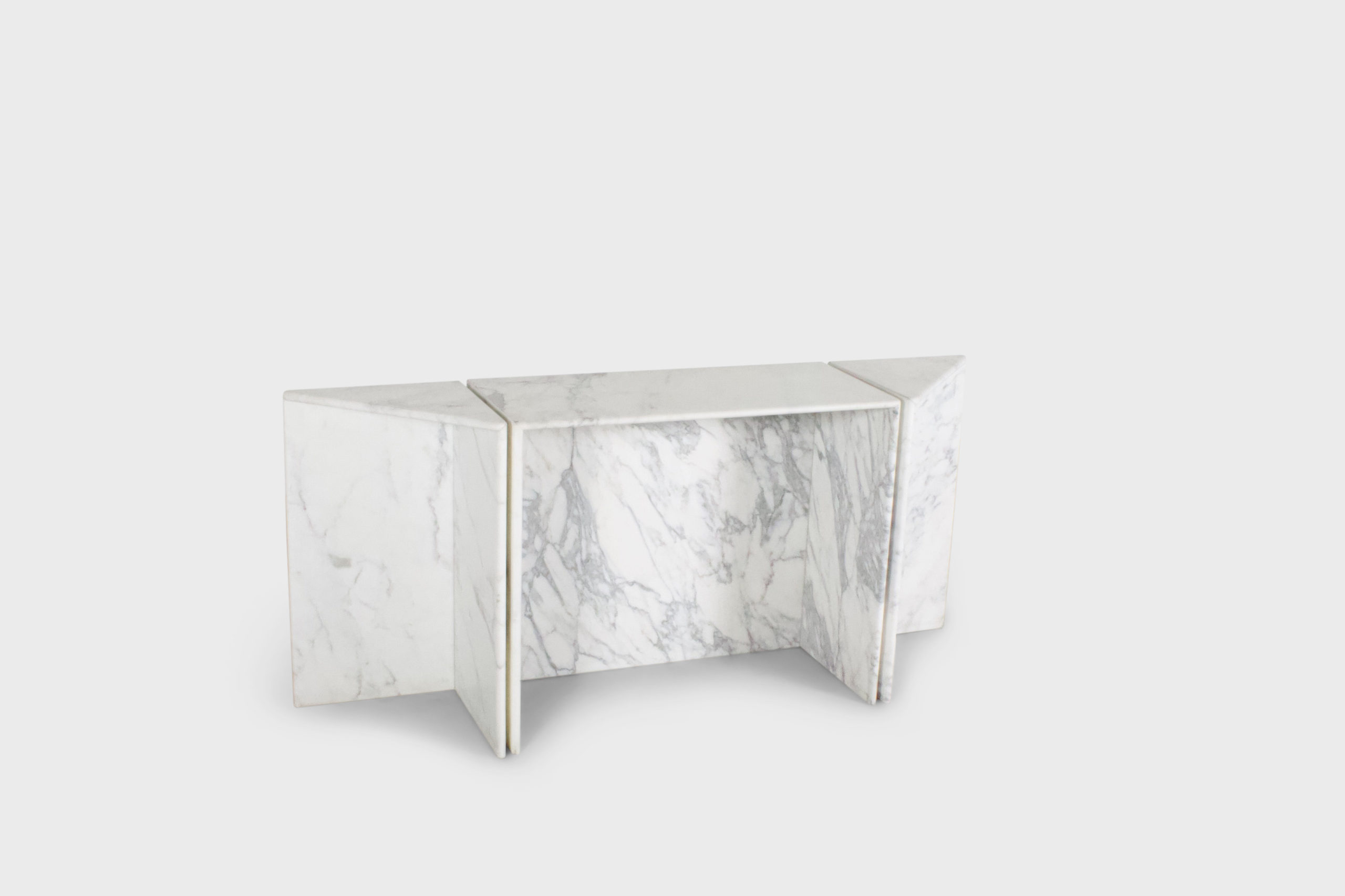 Three-Piece Console Table by Up&Up in Carrara Marble