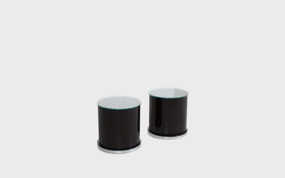 Set of Round Dry Bar / Cabinets by Willy Rizzo