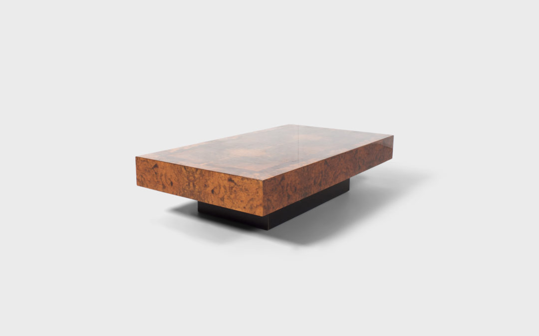 Willy Rizzo Style Burl Wood Coffee Table