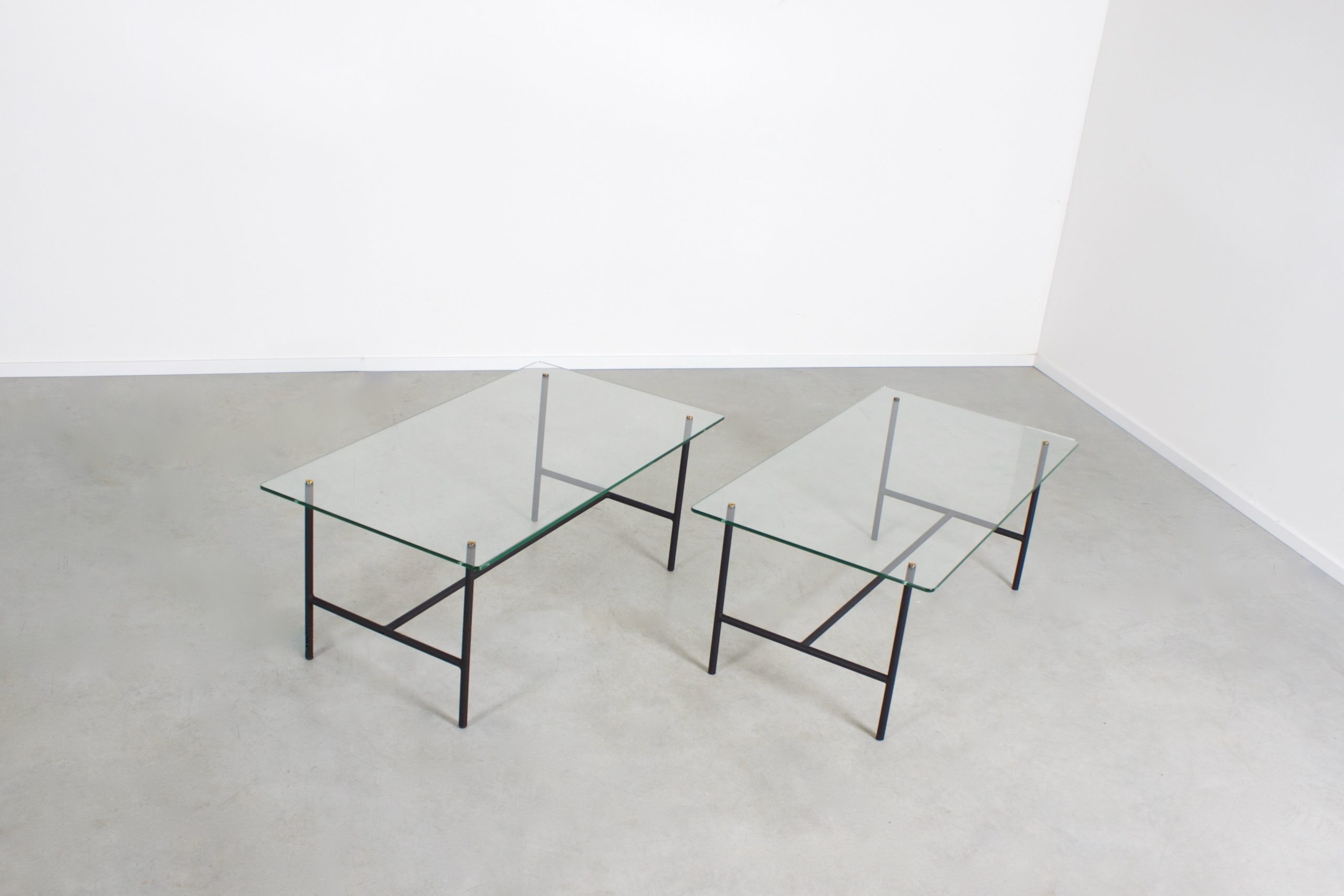 Mid-Century Metal and Glass Tables by Pierre Guariche