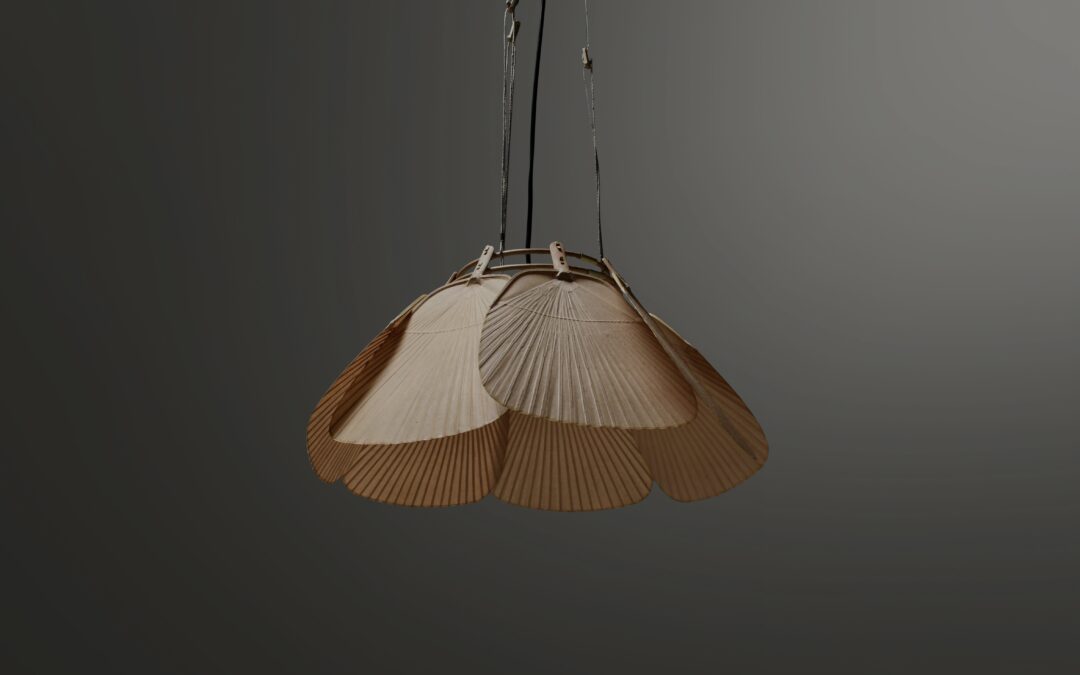 Beautiful Uchiwa ‘Ju Yon’ Chandelier by Ingo Maurer for M Design