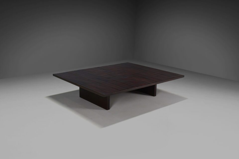 Large Bamboo and Wenge Coffee Table by Axel Vervoordt, Belgium