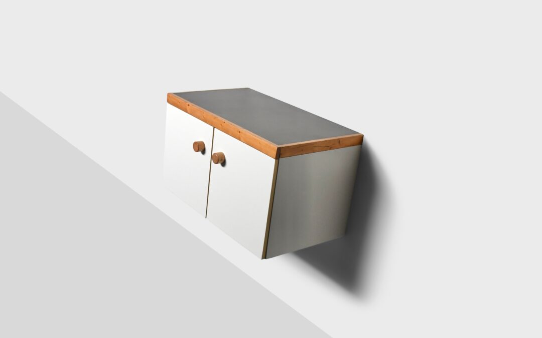 Wall Mounted ‘Les Arcs’ Cabinet / Sideboard by Charlotte Perriand