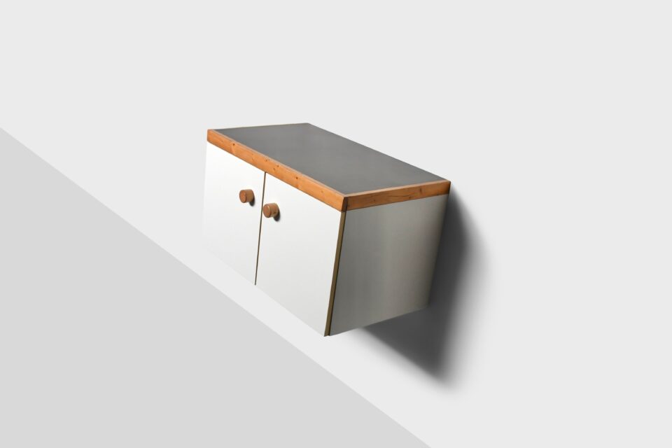 Wall Mounted 'Les Arcs’ Cabinet / Sideboard by Charlotte Perriand, France 1970s