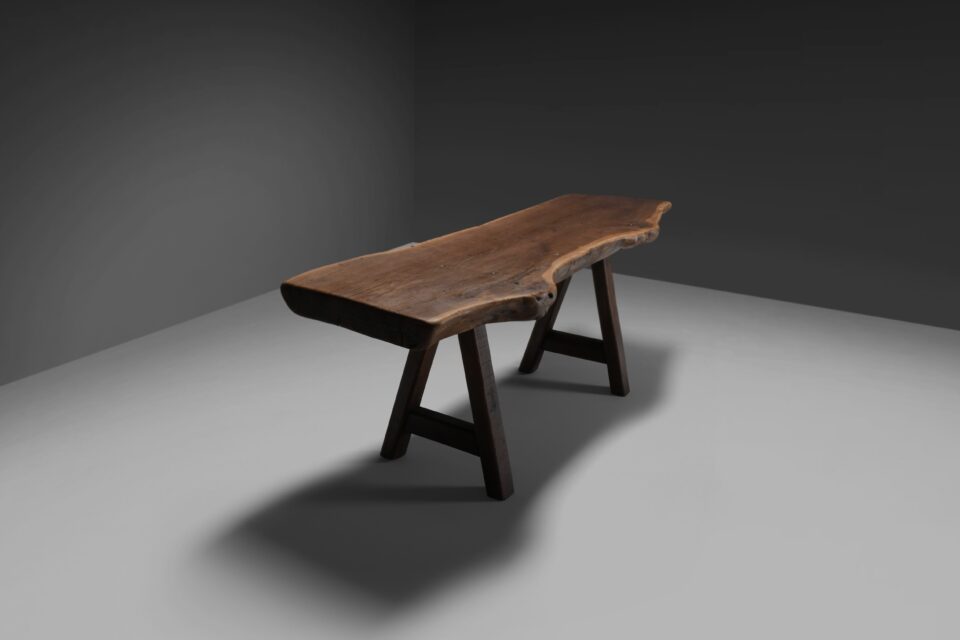 Rustic Brutalist Table Mobichalet in Solid Oak 3