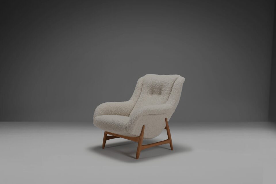 Rare Lounge Chair by Bengt Ruda for Artifort in Wool Fabric, 1960s