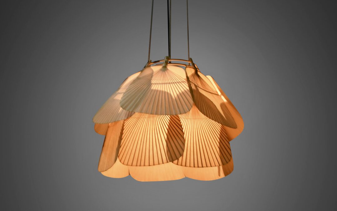 Beautiful Uchiwa ‘Ju Yon’ Chandelier by Ingo Maurer for M Design