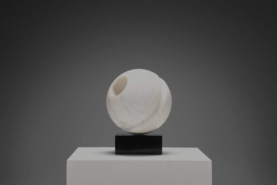 Abstract Marble “Sfera" Sculpture by Aldo Dazzi