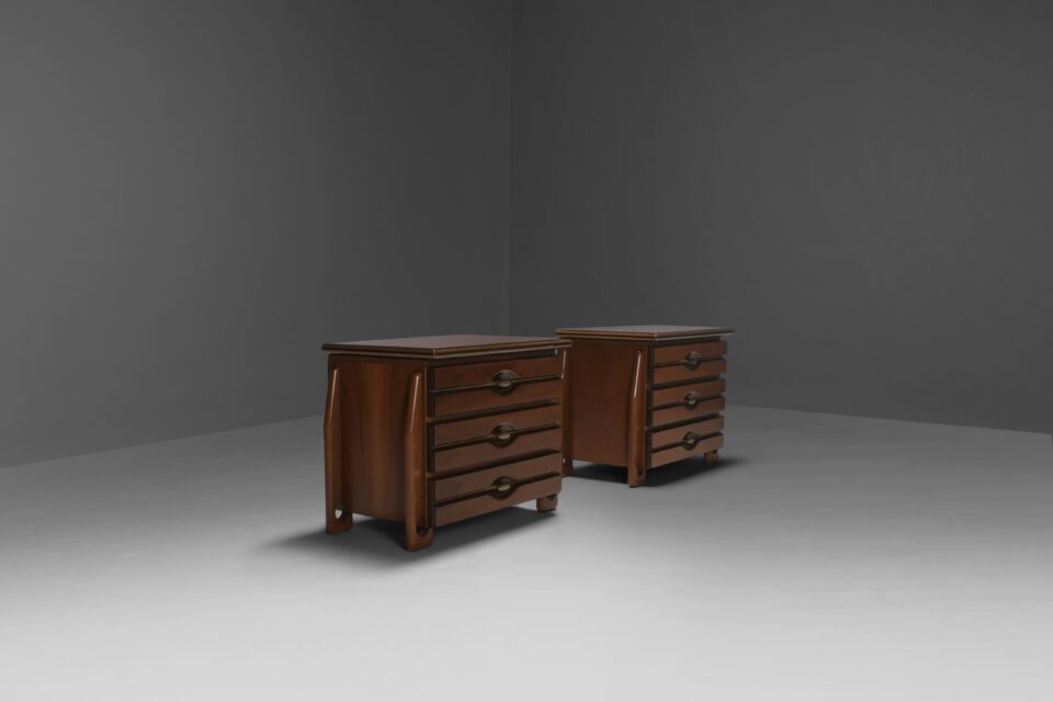 Set of Walnut Cabinets / Chest of Drawers by Mobil Girgi