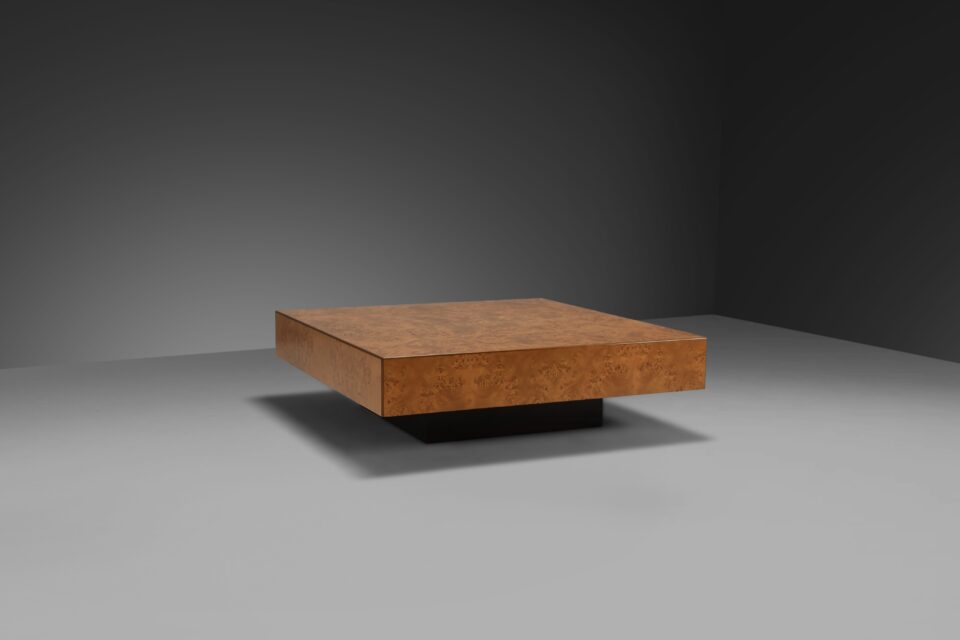 Large 1970s Burl Wood Coffee Table